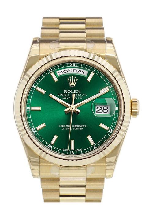 rolex president green dial 118238|olive dial day date.